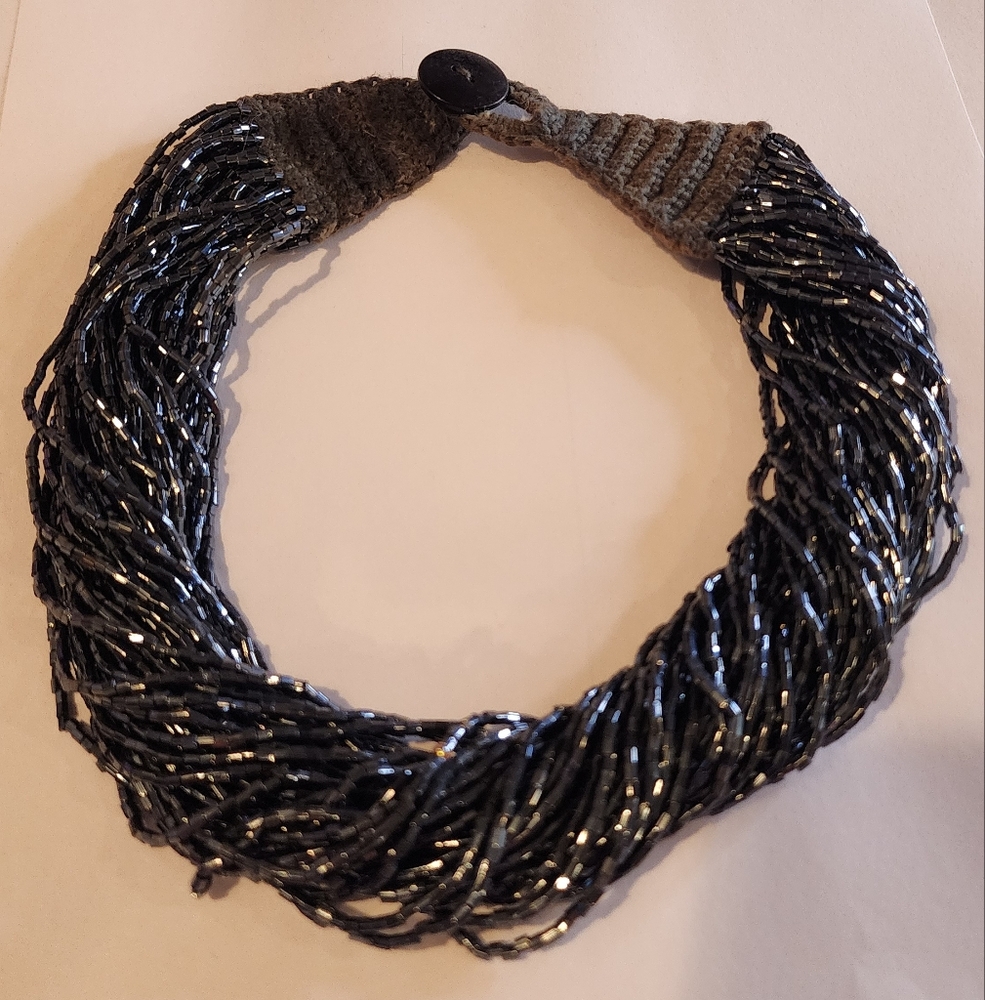 Vintage Beaded Chunky Twist Necklace